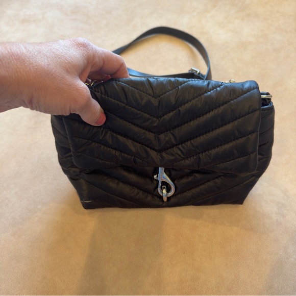 Rebecca Minkoff Edie Quilted Nylon Crossbody Bag • black - Picture 7 of 14